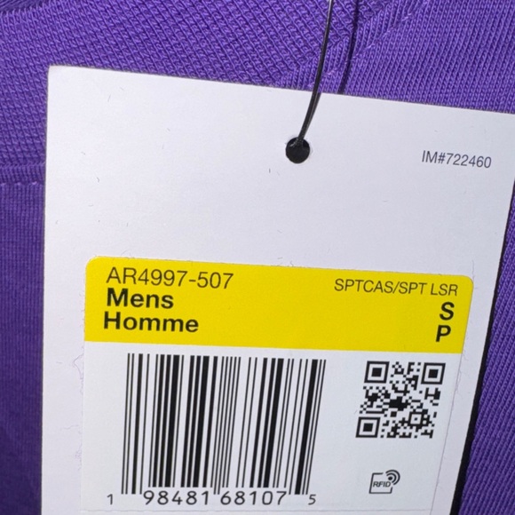 Nike Men's Short Sleeve Tee in Bold Purple - Picture 8 of 8